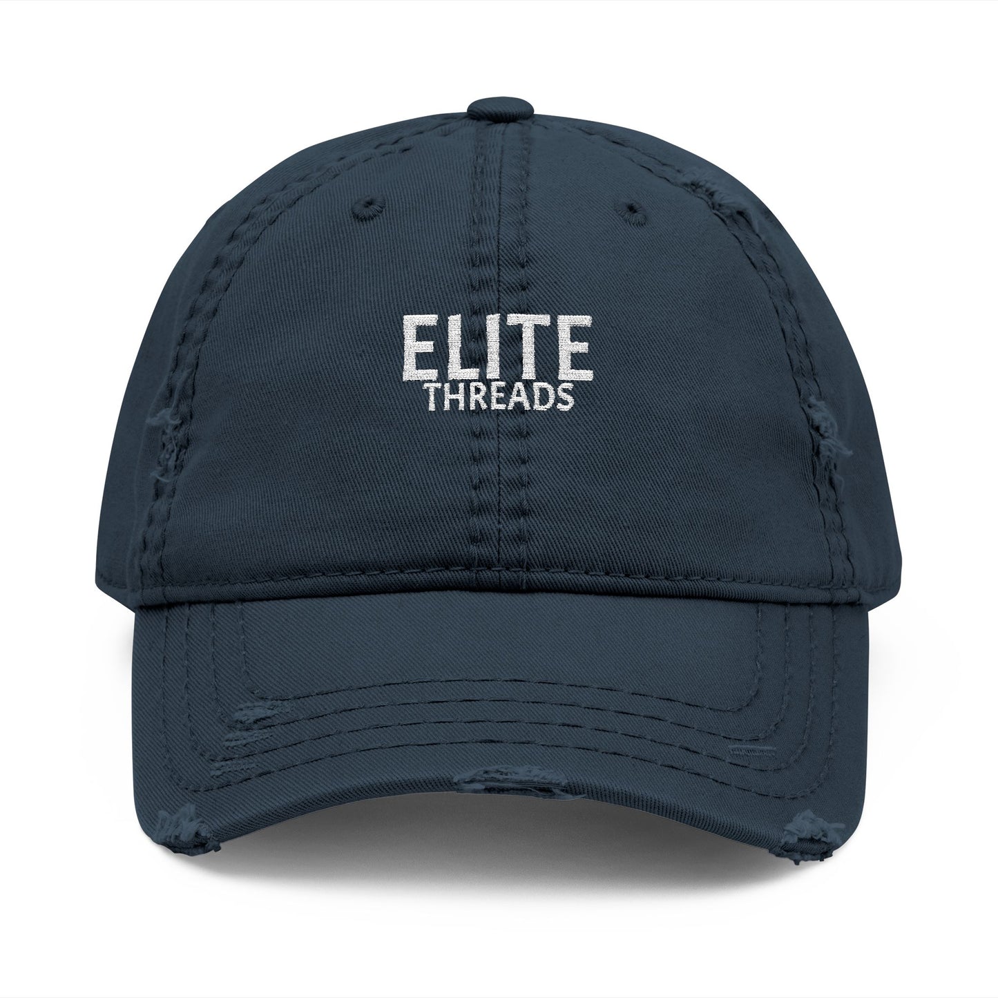 Elite Threads Distressed Vintage Style Embroidery Cap