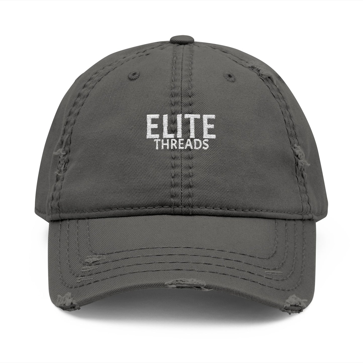 Elite Threads Distressed Vintage Style Embroidery Cap