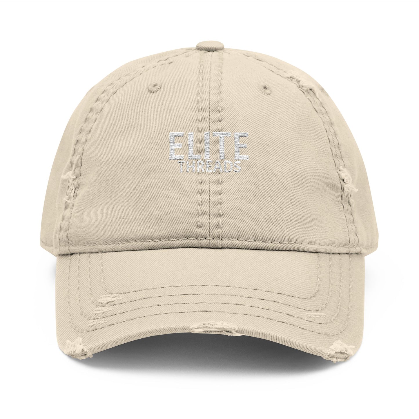 Elite Threads Distressed Vintage Style Embroidery Cap