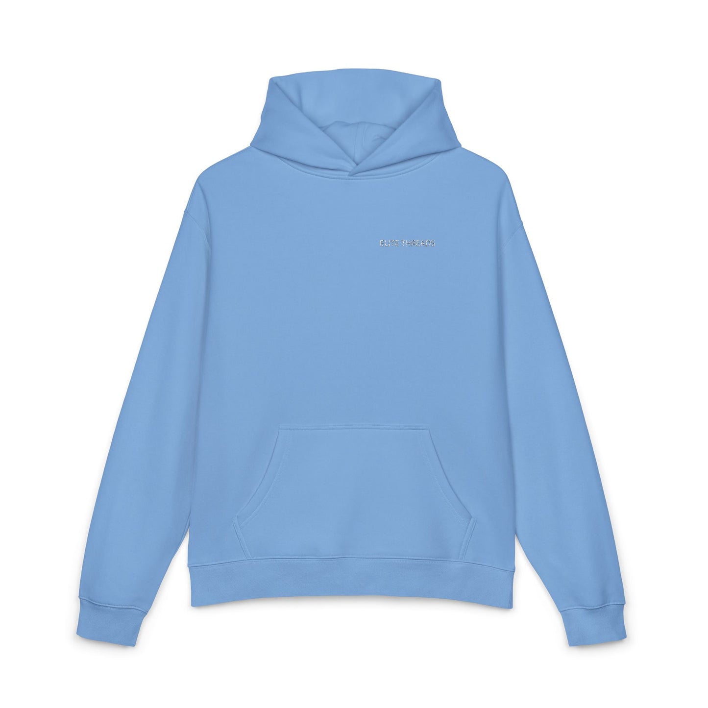 Relaxed Hoodie — Minimal Tiny Script Chest Logo Pullover