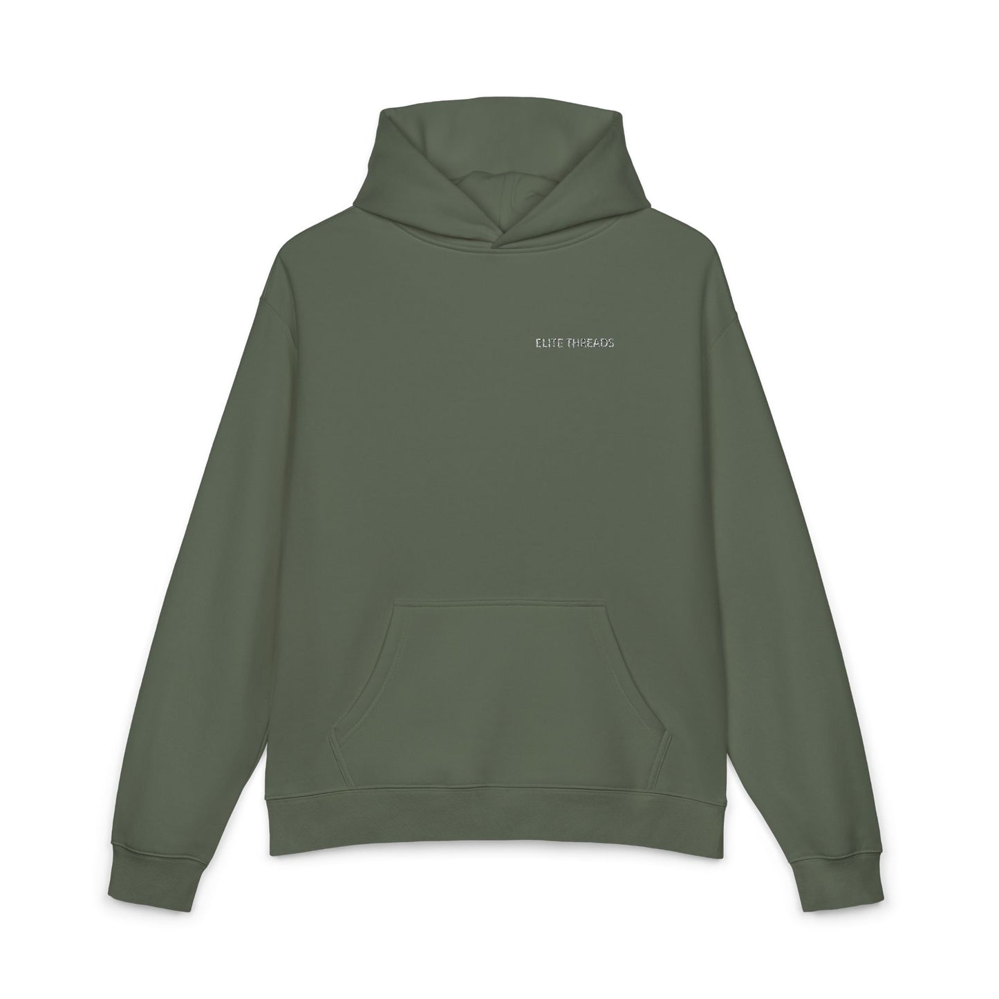 Relaxed Hoodie — Minimal Tiny Script Chest Logo Pullover