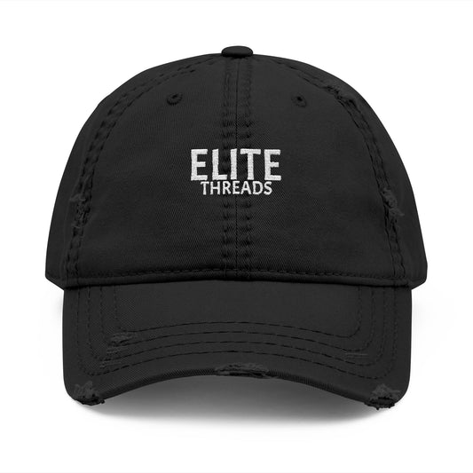 Elite Threads Distressed Vintage Style Embroidery Cap