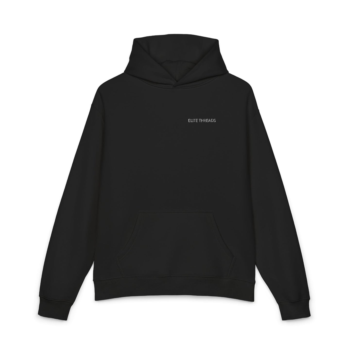 Relaxed Hoodie — Minimal Tiny Script Chest Logo Pullover