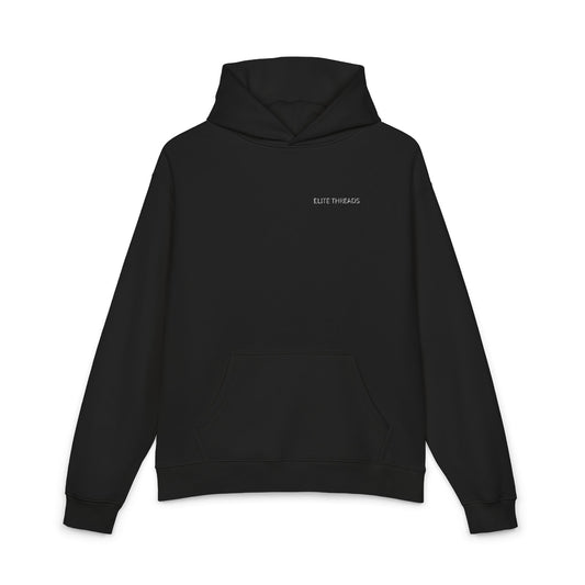 Relaxed Hoodie — Minimal Tiny Script Chest Logo Pullover
