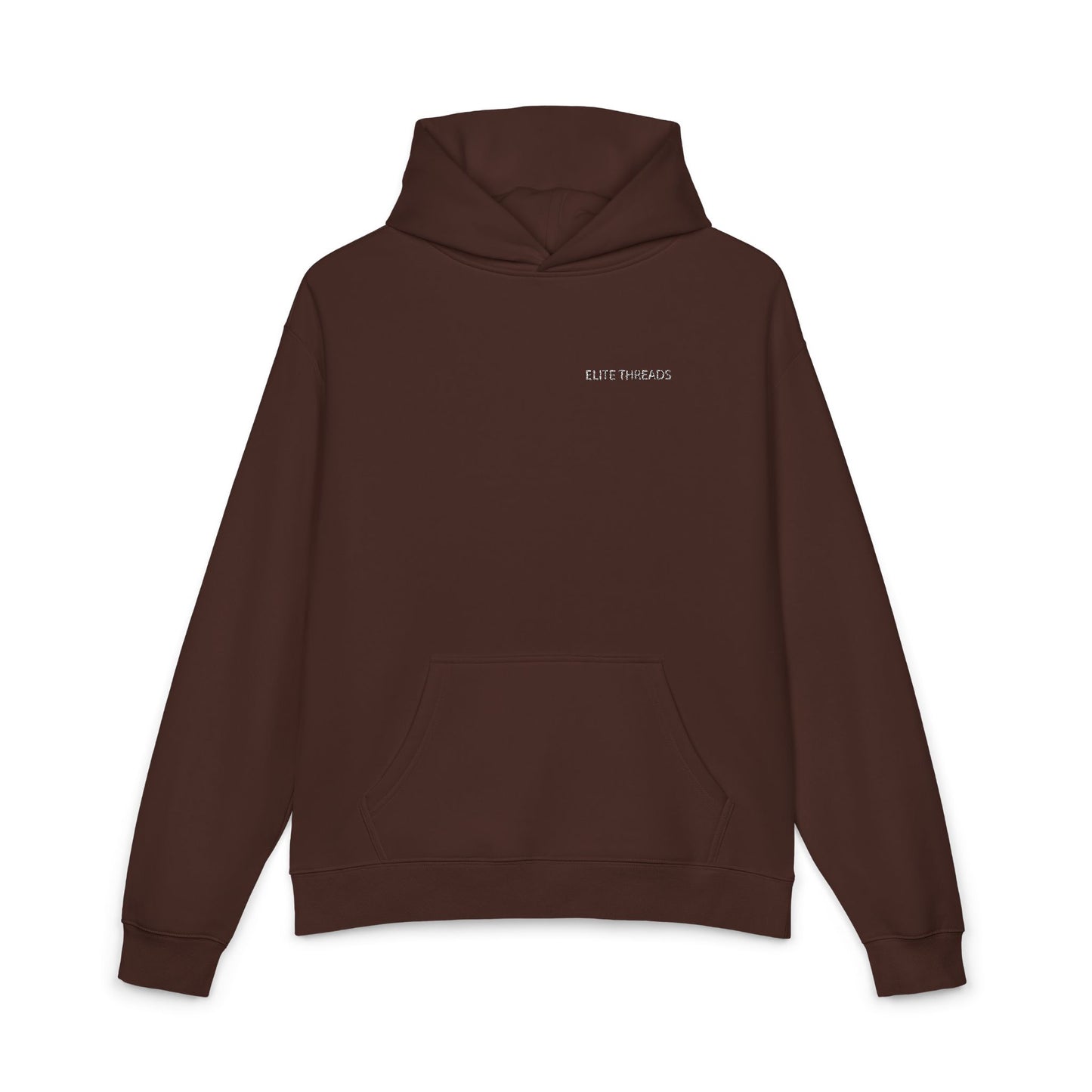 Relaxed Hoodie — Minimal Tiny Script Chest Logo Pullover